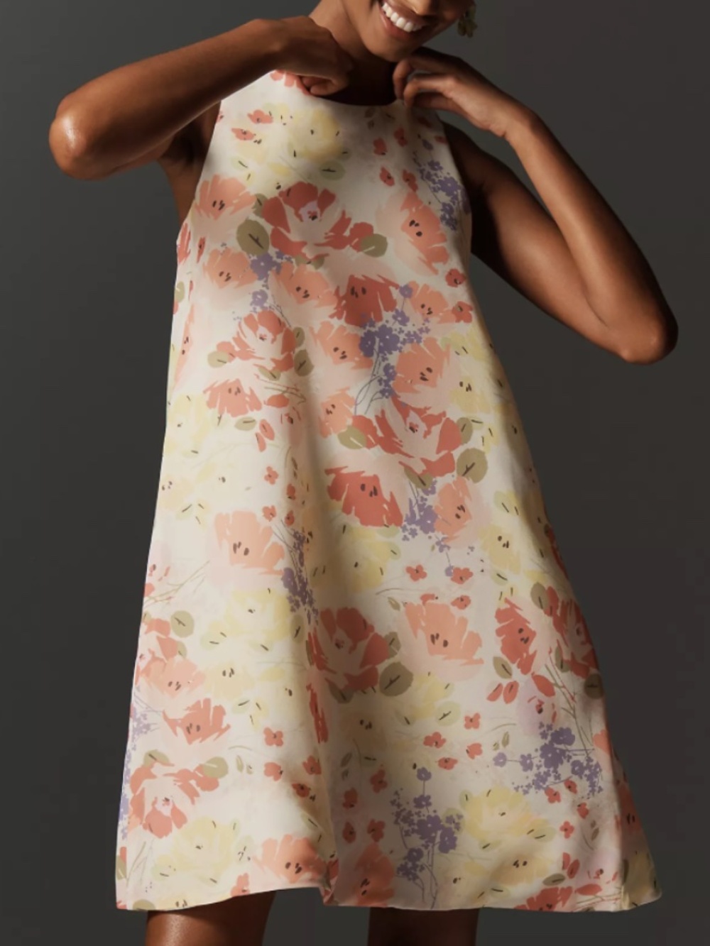 Maeve Sleeveless Crew-Neck Chiffon Mini Dress